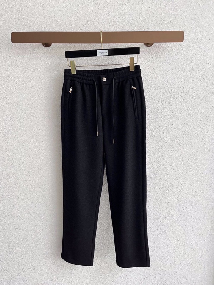 Ermenegildo Zegna 杰尼亚秋冬新款男士直筒运动裤休闲裤，羊绒羊毛混纺面料休闲裤、三标齐、