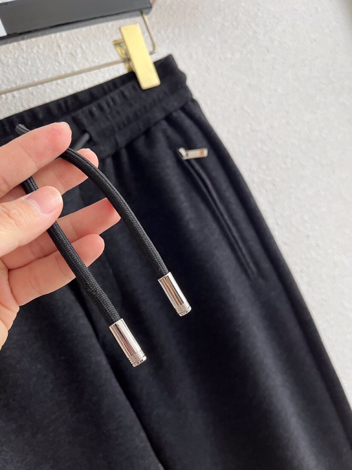 Ermenegildo Zegna 杰尼亚秋冬新款男士直筒运动裤休闲裤，羊绒羊毛混纺面料休闲裤、三标齐、