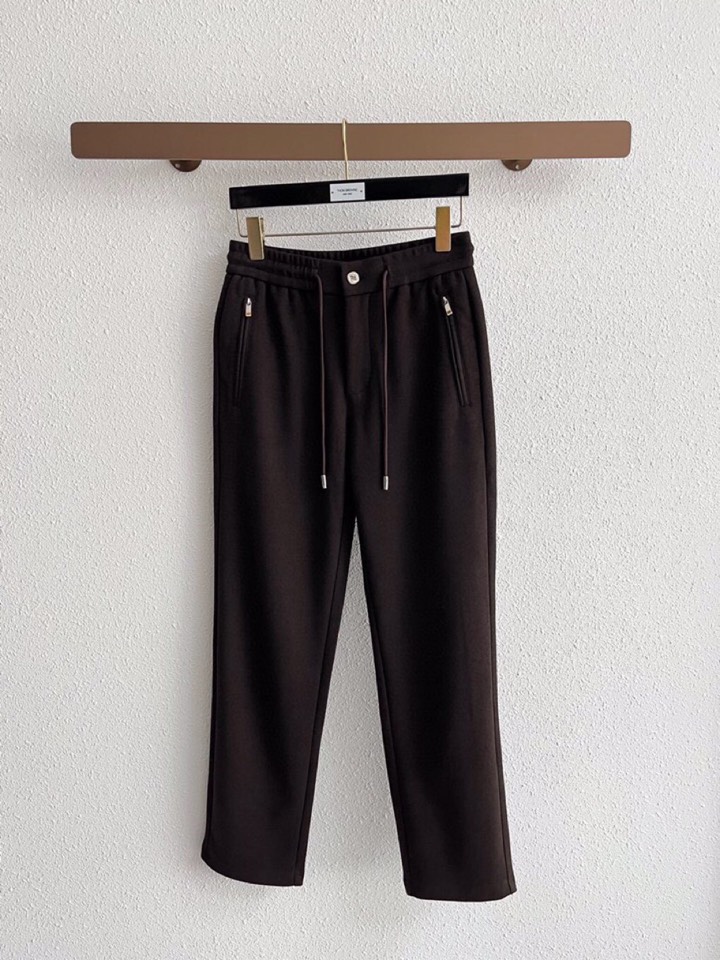 Ermenegildo Zegna 杰尼亚秋冬新款男士直筒运动裤休闲裤，羊绒羊毛混纺面料休闲裤、三标齐、