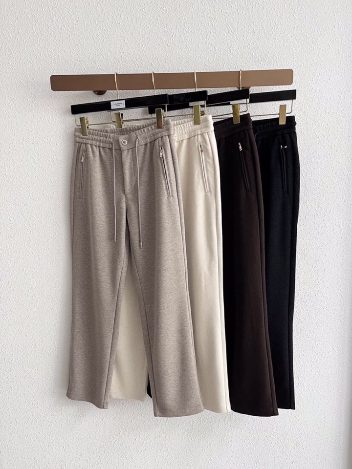 Ermenegildo Zegna 杰尼亚秋冬新款男士直筒运动裤休闲裤，羊绒羊毛混纺面料休闲裤、三标齐、