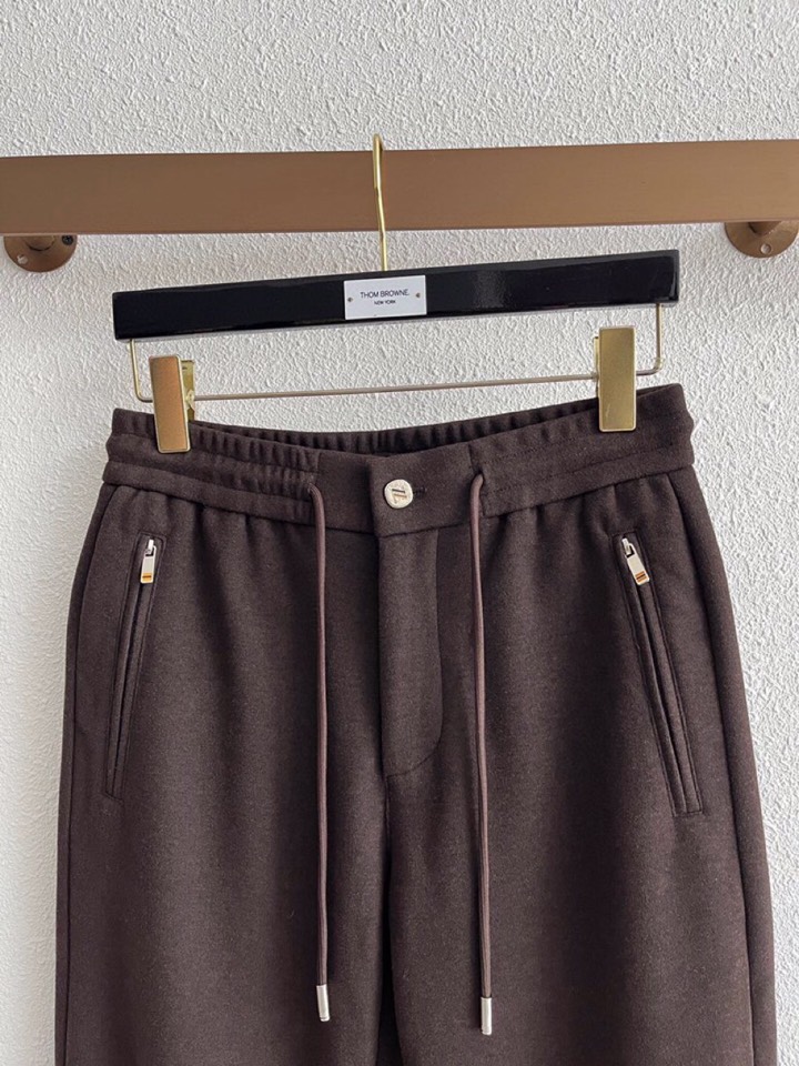 Ermenegildo Zegna 杰尼亚秋冬新款男士直筒运动裤休闲裤，羊绒羊毛混纺面料休闲裤、三标齐、