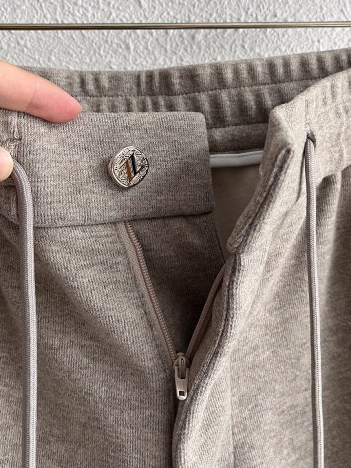 Ermenegildo Zegna 杰尼亚秋冬新款男士直筒运动裤休闲裤，羊绒羊毛混纺面料休闲裤、三标齐、