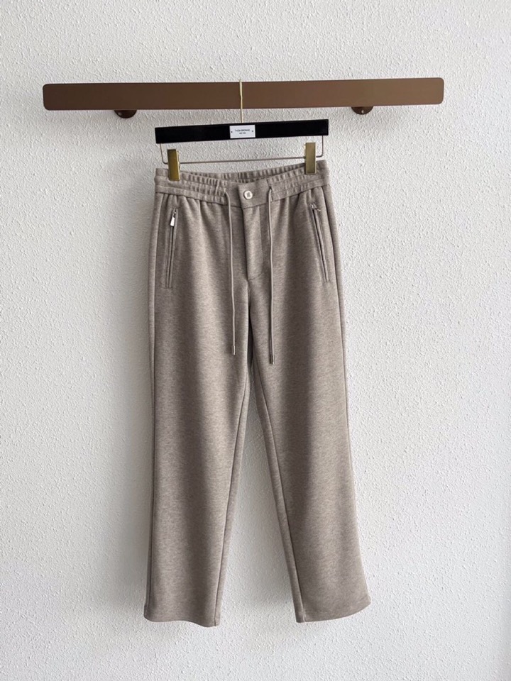 Ermenegildo Zegna 杰尼亚秋冬新款男士直筒运动裤休闲裤，羊绒羊毛混纺面料休闲裤、三标齐、