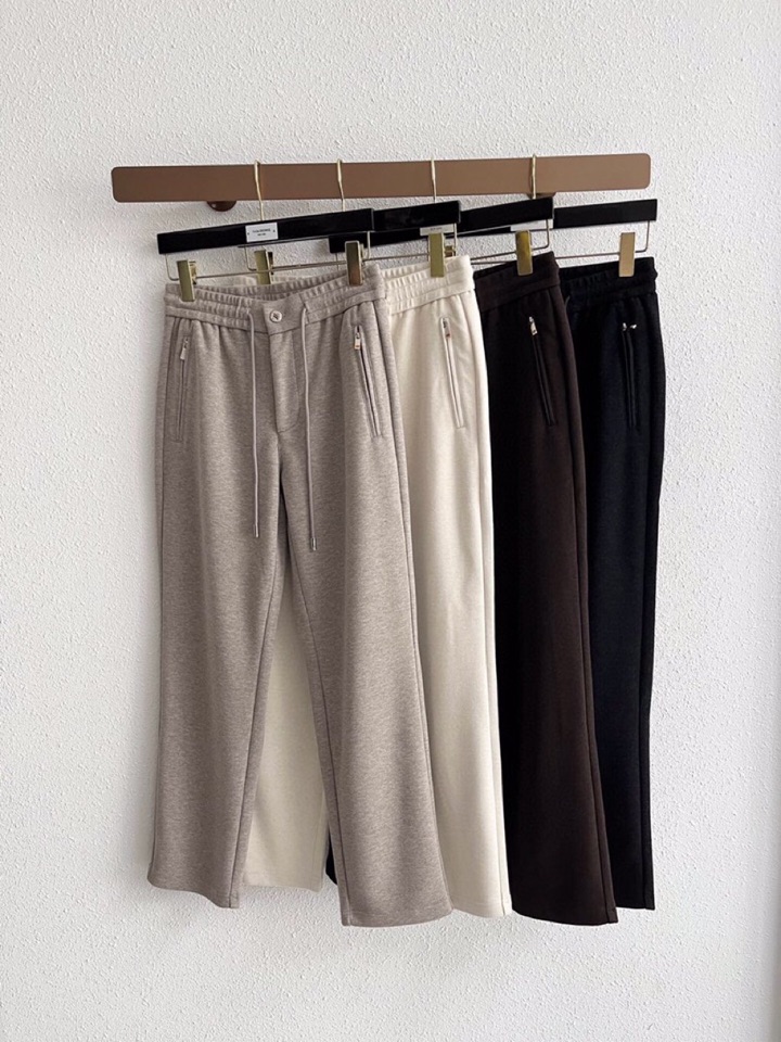 Ermenegildo Zegna 杰尼亚秋冬新款男士直筒运动裤休闲裤，羊绒羊毛混纺面料休闲裤、三标齐、