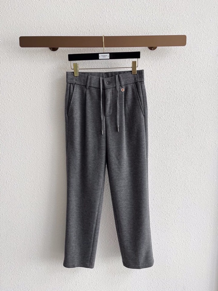 Loro Piana 诺悠翩雅lP🆕 秋冬 全品相订单，保暖有型 羊毛呢混纺松紧腰直脚休闲裤 经典百搭 