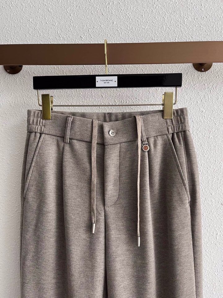 Ermenegildo Zegna 杰尼亚秋冬新款男士直筒运动裤休闲裤，羊绒羊毛混纺面料、三标齐、松紧腰