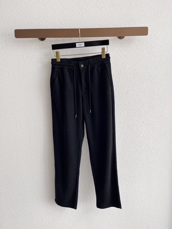 Ermenegildo Zegna 杰尼亚秋冬新款男士直筒运动裤，羊绒羊毛混纺面料休闲裤、三标齐、松紧腰