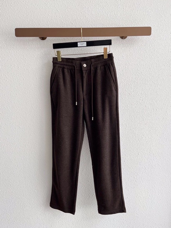 Ermenegildo Zegna 杰尼亚秋冬新款男士直筒运动裤，羊绒羊毛混纺面料休闲裤、三标齐、松紧腰