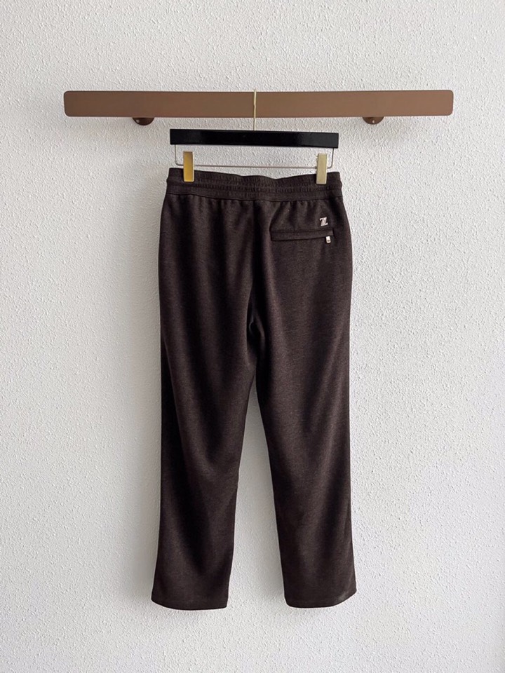 Ermenegildo Zegna 杰尼亚秋冬新款男士直筒运动裤，羊绒羊毛混纺面料休闲裤、三标齐、松紧腰