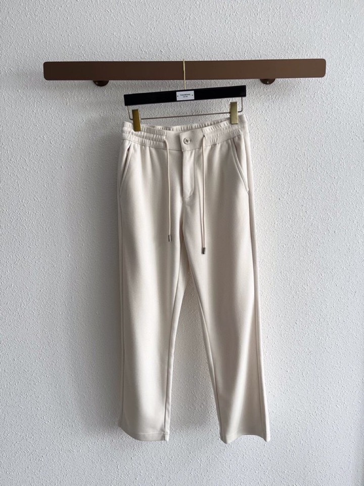 Ermenegildo Zegna 杰尼亚秋冬新款男士直筒运动裤，羊绒羊毛混纺面料休闲裤、三标齐、松紧腰