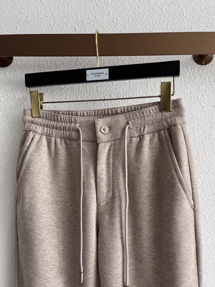 Ermenegildo Zegna 杰尼亚秋冬新款男士直筒运动裤，羊绒羊毛混纺面料休闲裤、三标齐、松紧腰