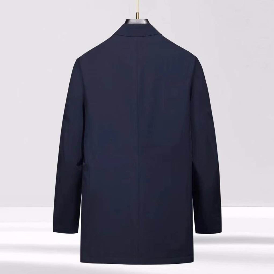 Ermenegildo Zegna 杰尼亚秋冬简约蓝色/黑色 中长款 可拆卸内胆鹅绒羽绒服 90白鸭绒 