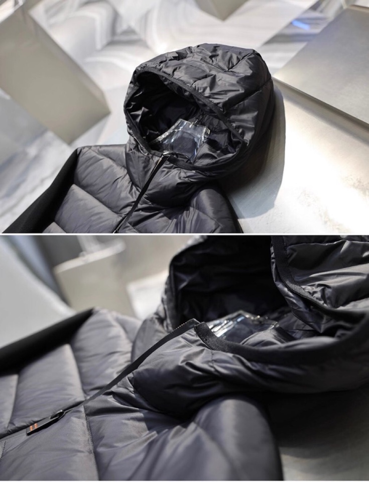 Ermenegildo Zegna 杰尼亚秋冬简约拼接针织袖连帽羽绒服 90白鸭绒 贵族高级别要求订单 