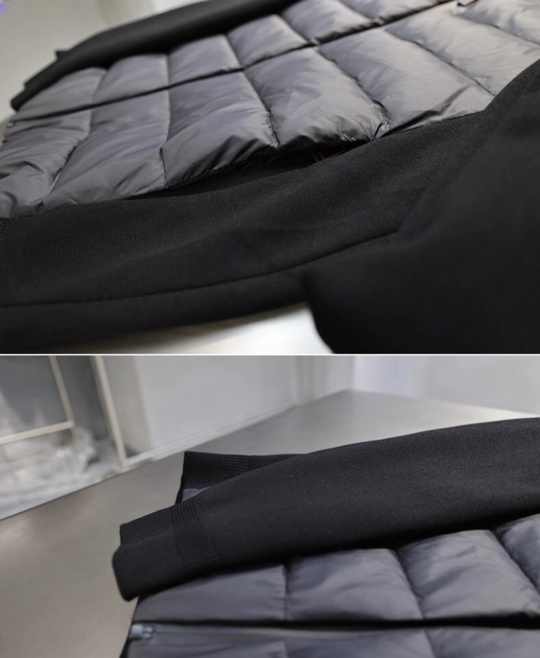 Ermenegildo Zegna 杰尼亚秋冬简约拼接针织袖连帽羽绒服 90白鸭绒 贵族高级别要求订单 