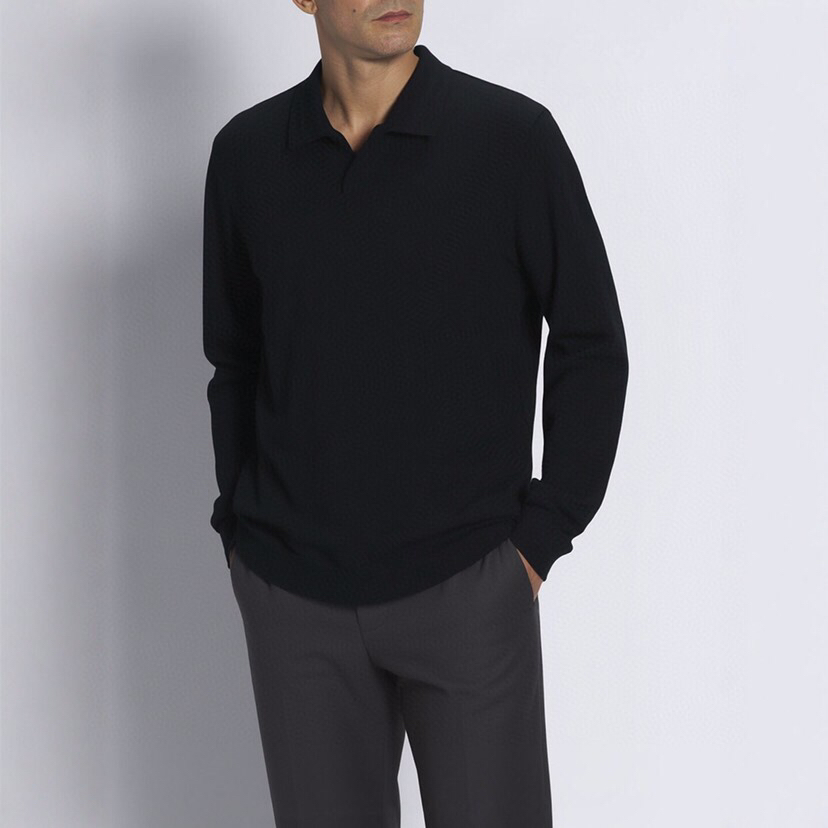 Brioni布莱奥尼 秋冬新品翻领毛衣长袖羊毛衫，作为年度最是经典单品，经过设计重新演绎，质感绝佳，手感