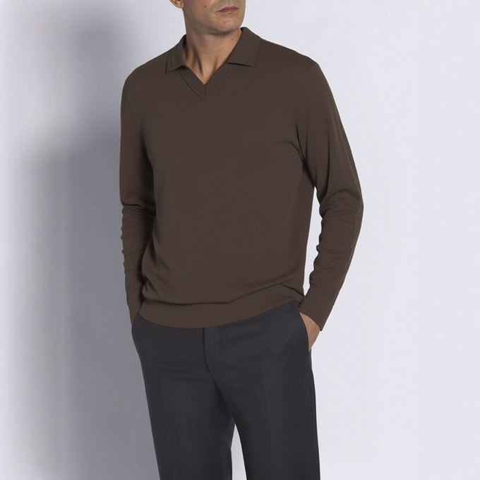 Brioni布莱奥尼 秋冬新品翻领毛衣长袖羊毛衫，作为年度最是经典单品，经过设计重新演绎，质感绝佳，手感