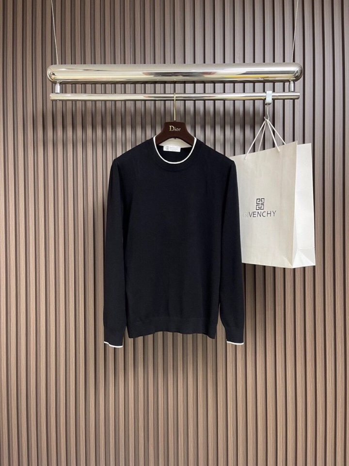 BC Brunello Cucinelli 2025SS秋季新品假两件长袖圆领毛衣帅气时尚，简约百搭款。