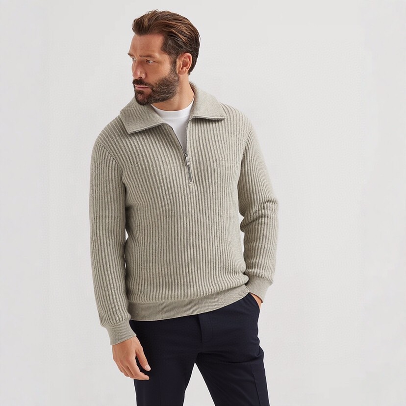 Brunello Cucinelli BC秋冬新款半拉链针织毛衣，经典设计感与颜值爆棚的外套，品质更是无