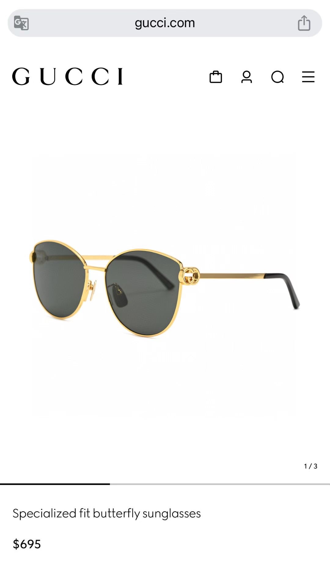 ‼️钻石➕10 官网图 GUCC*🐝🐝🐝MODEL：GG2049O🐝🐝🐝SIZE：57口17-135🐝🐝