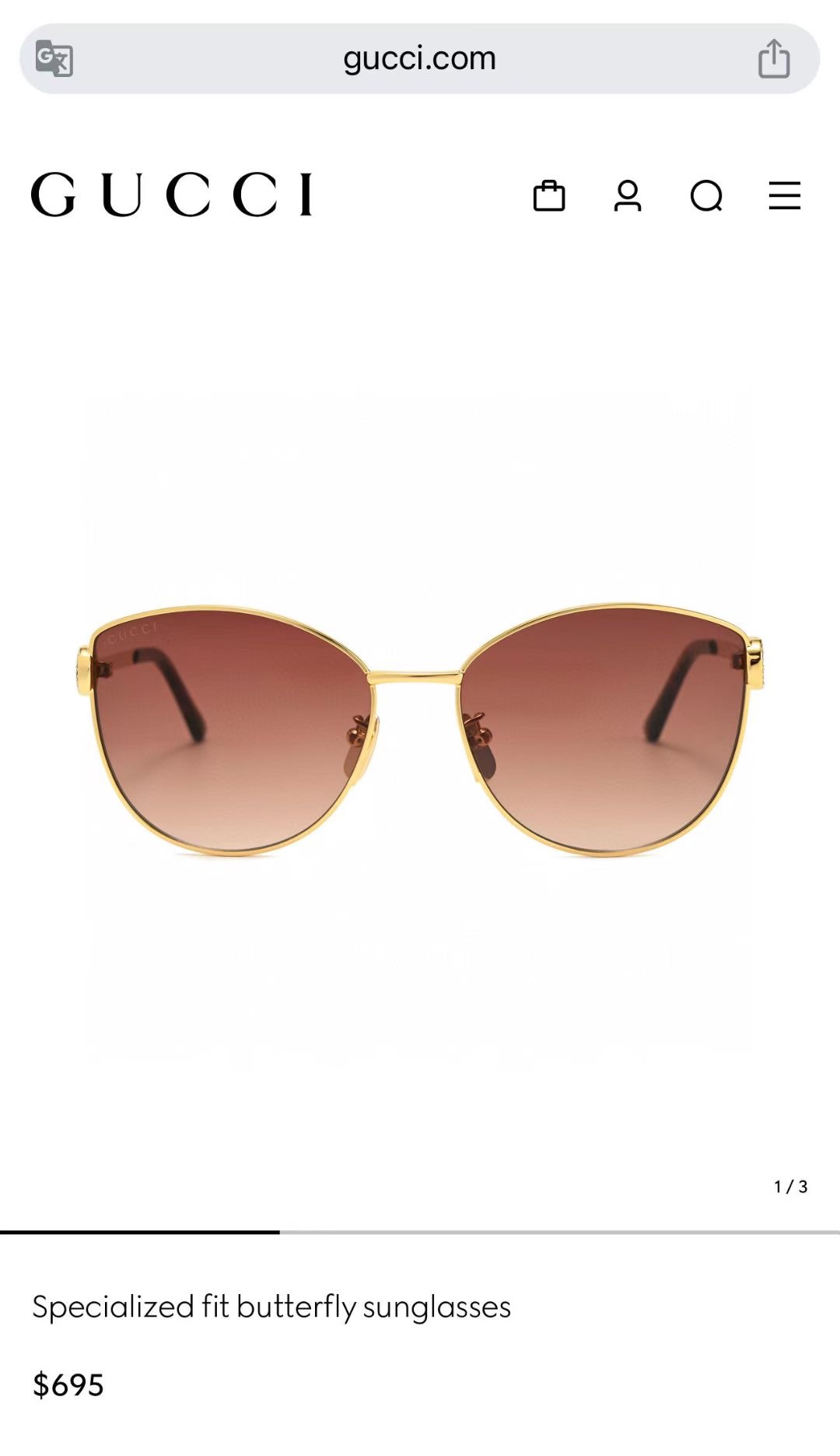 ‼️钻石➕10 官网图 GUCC*🐝🐝🐝MODEL：GG2049O🐝🐝🐝SIZE：57口17-135🐝🐝