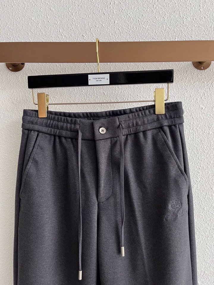 Loro Piana 诺悠翩雅lP🆕 秋冬 全品相订单，保暖有型 羊毛呢混纺松紧腰直脚休闲裤 经典百搭 