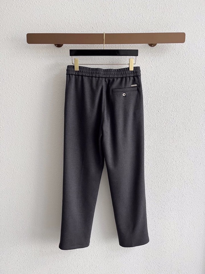 Loro Piana 诺悠翩雅lP🆕 秋冬 全品相订单，保暖有型 羊毛呢混纺松紧腰直脚休闲裤 经典百搭 