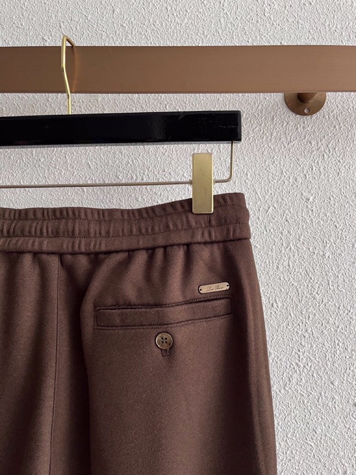 Loro Piana 诺悠翩雅lP🆕 秋冬 全品相订单，保暖有型 羊毛呢混纺松紧腰直脚休闲裤 经典百搭 