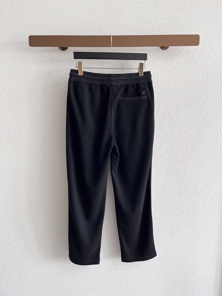 Ermenegildo Zegna 杰尼亚秋冬新款男士直筒运动裤，羊绒羊毛混纺面料休闲裤、三标齐、松紧腰