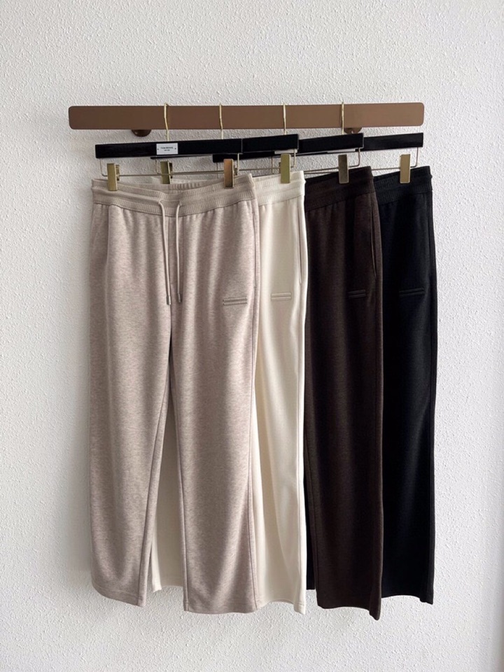 Ermenegildo Zegna 杰尼亚秋冬新款男士直筒运动裤，羊绒羊毛混纺面料休闲裤、三标齐、松紧腰