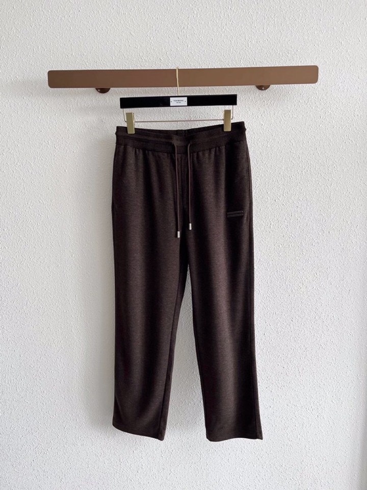 Ermenegildo Zegna 杰尼亚秋冬新款男士直筒运动裤，羊绒羊毛混纺面料休闲裤、三标齐、松紧腰