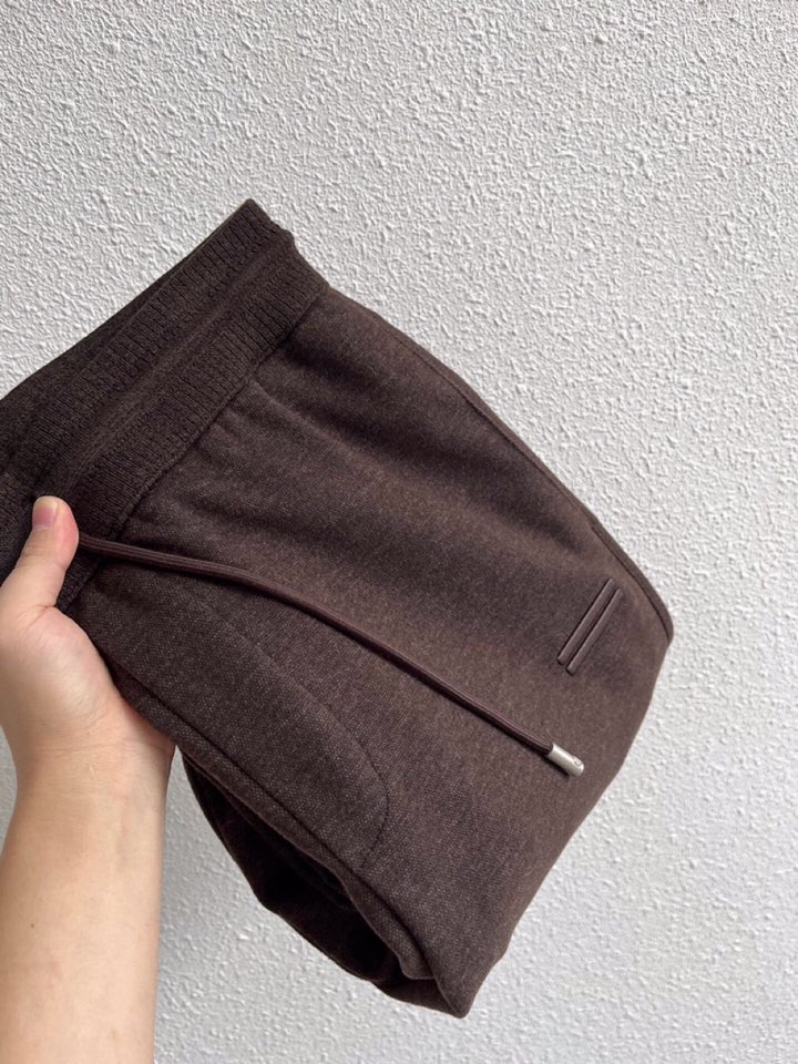 Ermenegildo Zegna 杰尼亚秋冬新款男士直筒运动裤，羊绒羊毛混纺面料休闲裤、三标齐、松紧腰