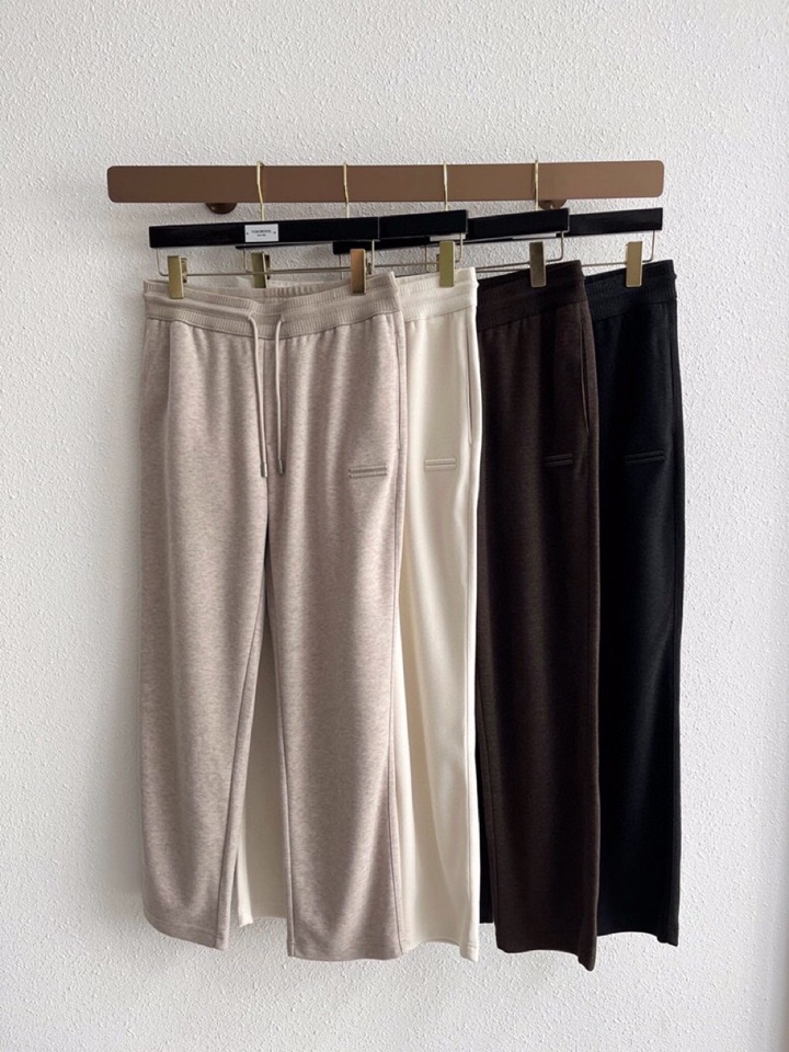 Ermenegildo Zegna 杰尼亚秋冬新款男士直筒运动裤，羊绒羊毛混纺面料休闲裤、三标齐、松紧腰