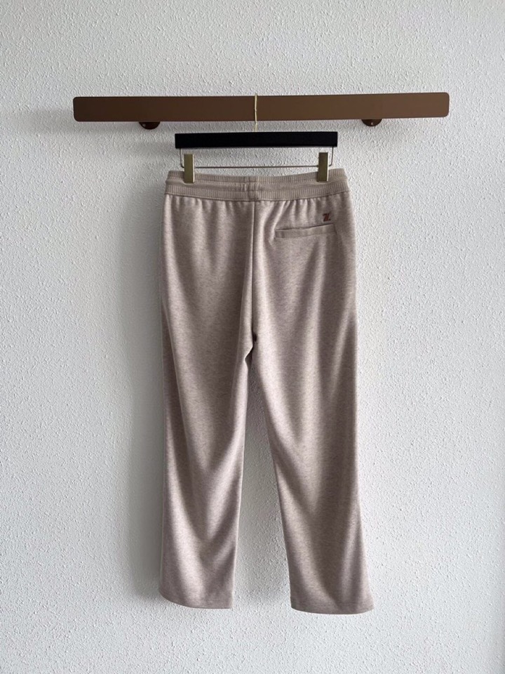 Ermenegildo Zegna 杰尼亚秋冬新款男士直筒运动裤，羊绒羊毛混纺面料休闲裤、三标齐、松紧腰