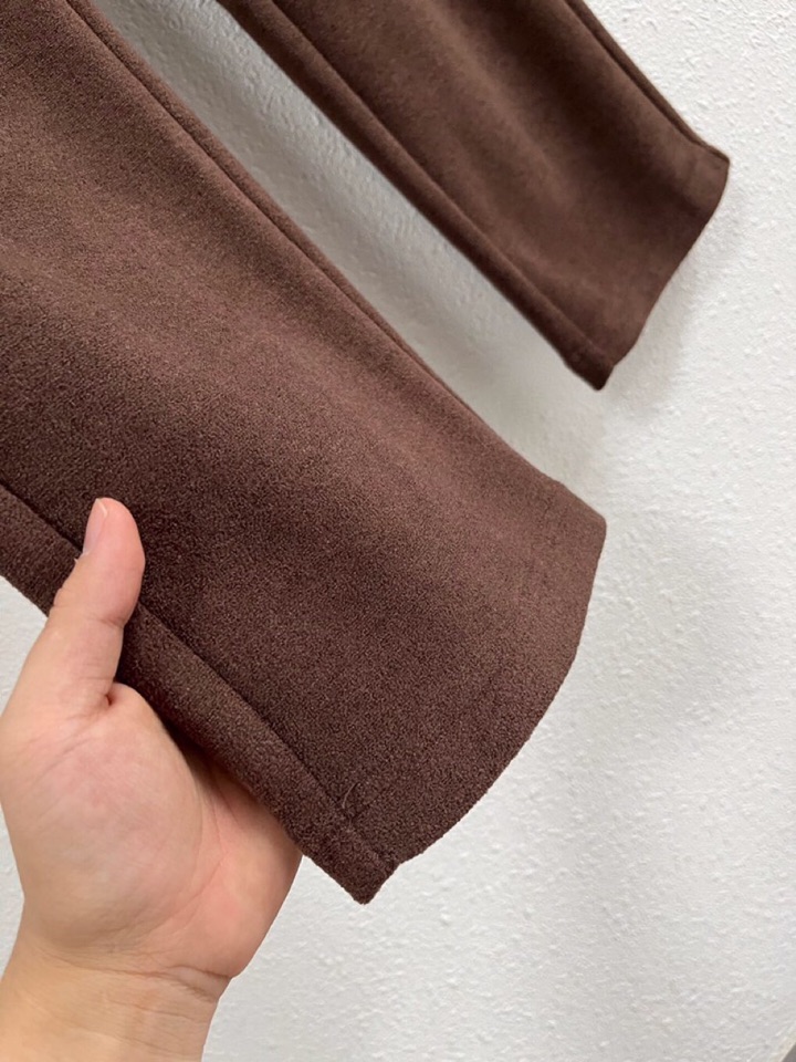 Loro Piana 诺悠翩雅lP🆕 秋冬保暖有型高密度毛巾面混纺松紧腰直脚休闲裤，经典百搭 标志刺绣的