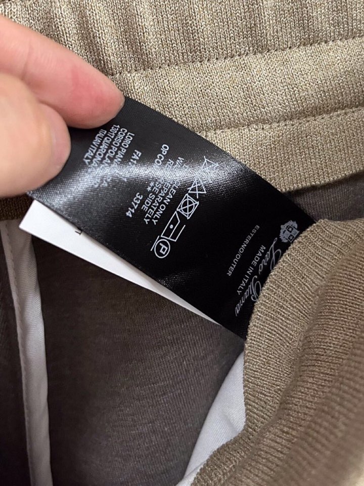 Loro Piana 诺悠翩雅lP🆕 秋冬保暖有型高密度毛巾面混纺松紧腰直脚休闲裤，经典百搭 标志刺绣的