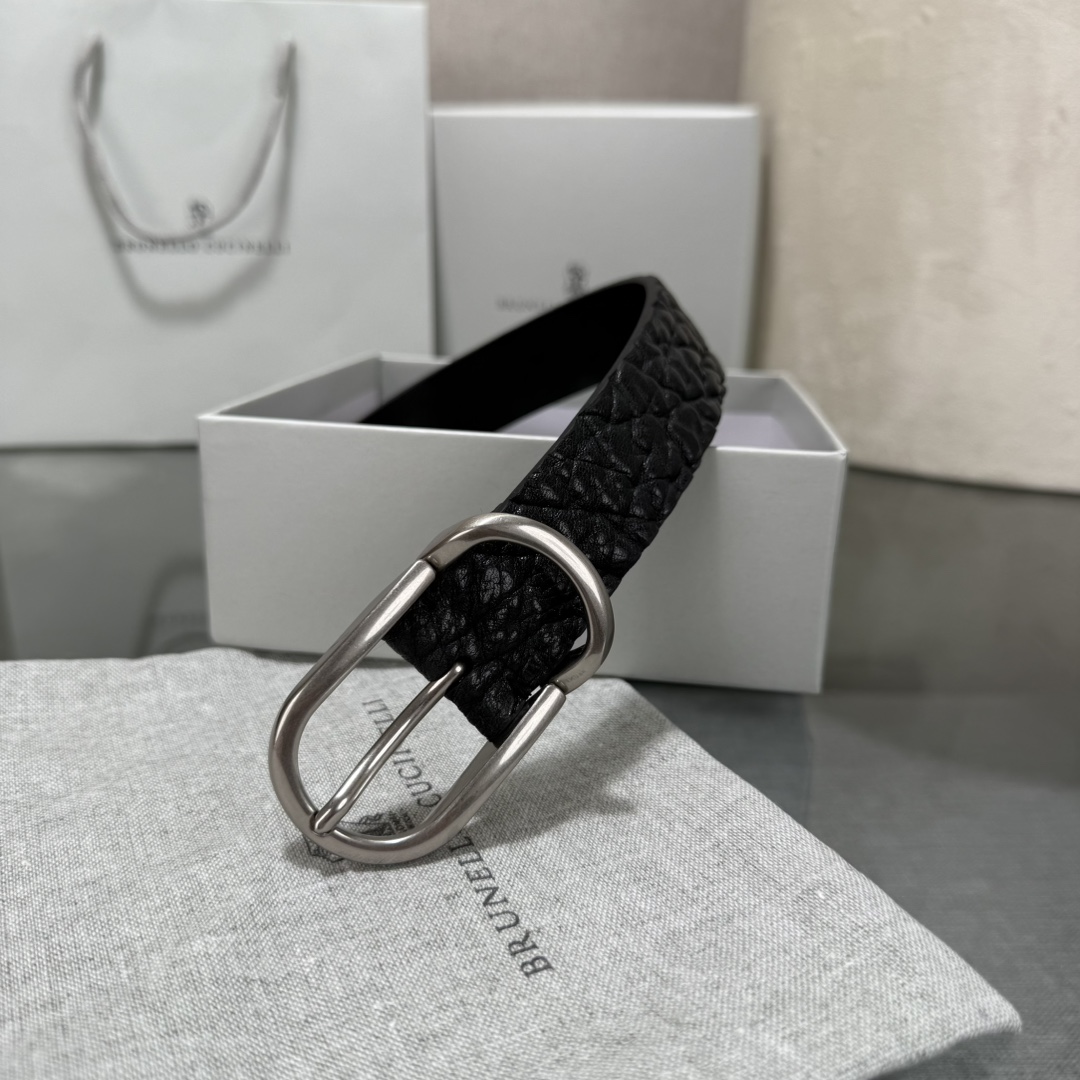 BrunelloCucinelli布内罗 古奇拉利3.0宽男士真皮磨砂牛皮双面头层意大利品牌，休闲装搭配