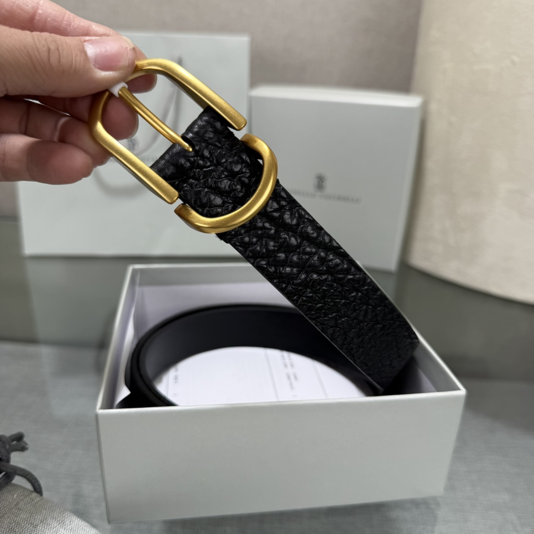 BrunelloCucinelli布内罗 古奇拉利3.0宽男士真皮磨砂牛皮双面头层意大利品牌，休闲装搭配