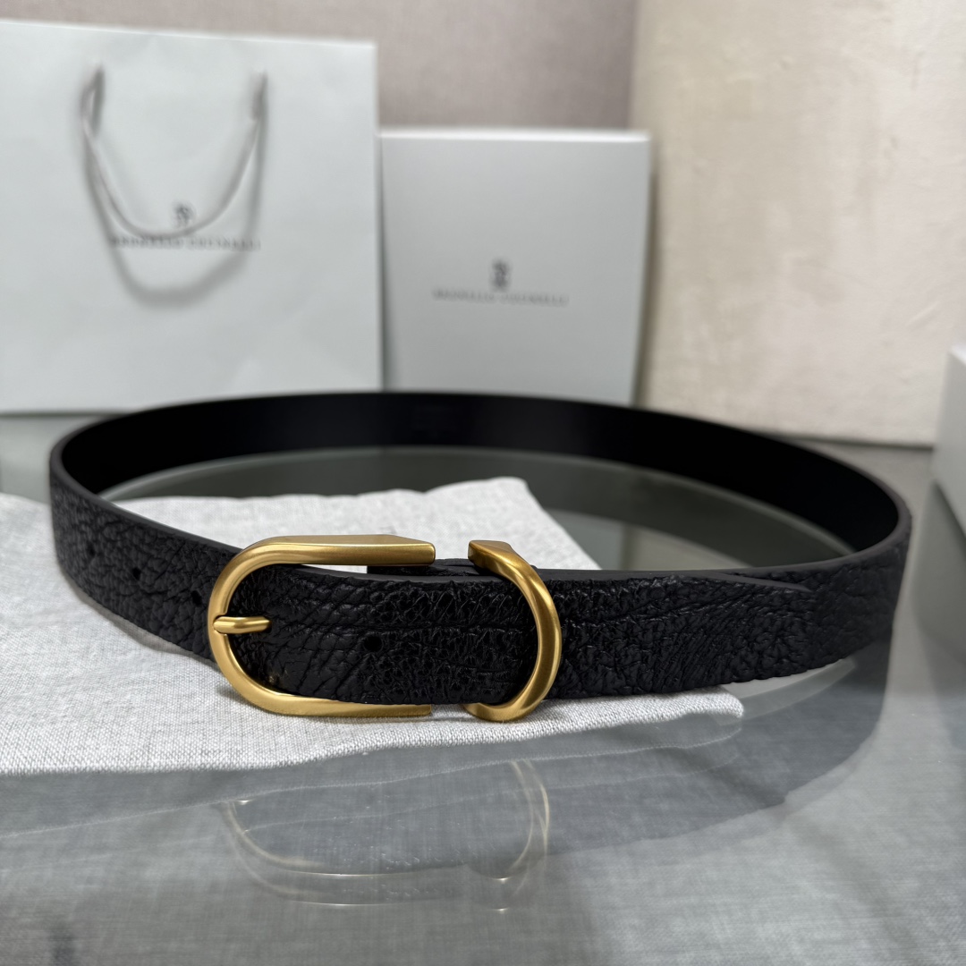 BrunelloCucinelli布内罗 古奇拉利3.0宽男士真皮磨砂牛皮双面头层意大利品牌，休闲装搭配