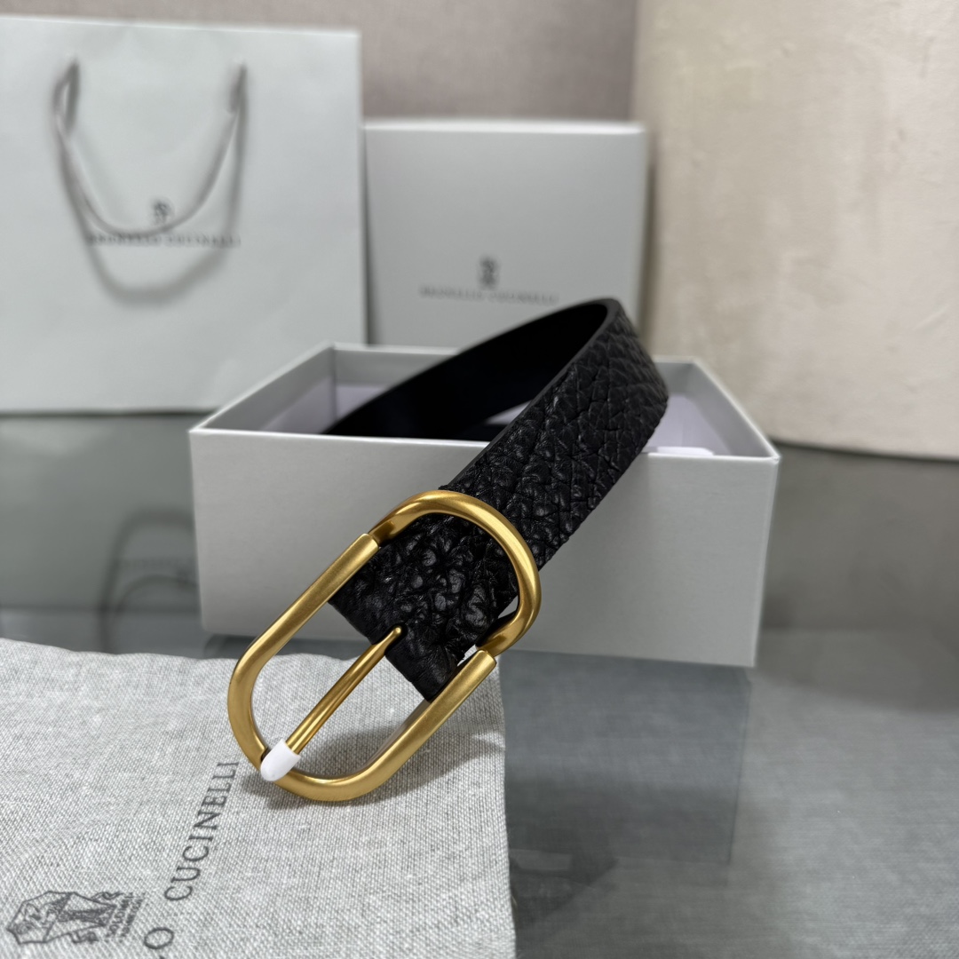 BrunelloCucinelli布内罗 古奇拉利3.0宽男士真皮磨砂牛皮双面头层意大利品牌，休闲装搭配