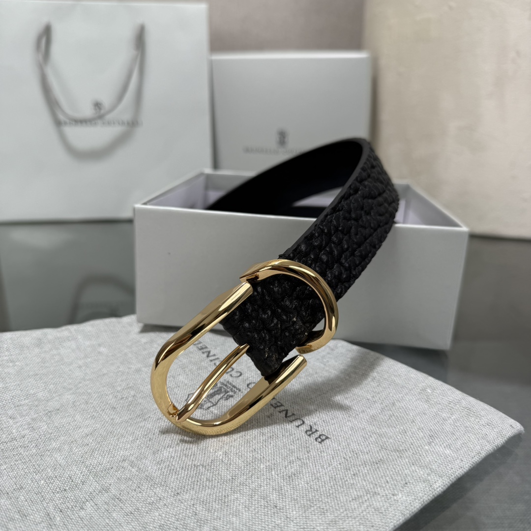 BrunelloCucinelli布内罗 古奇拉利3.0宽男士真皮磨砂牛皮双面头层意大利品牌，休闲装搭配