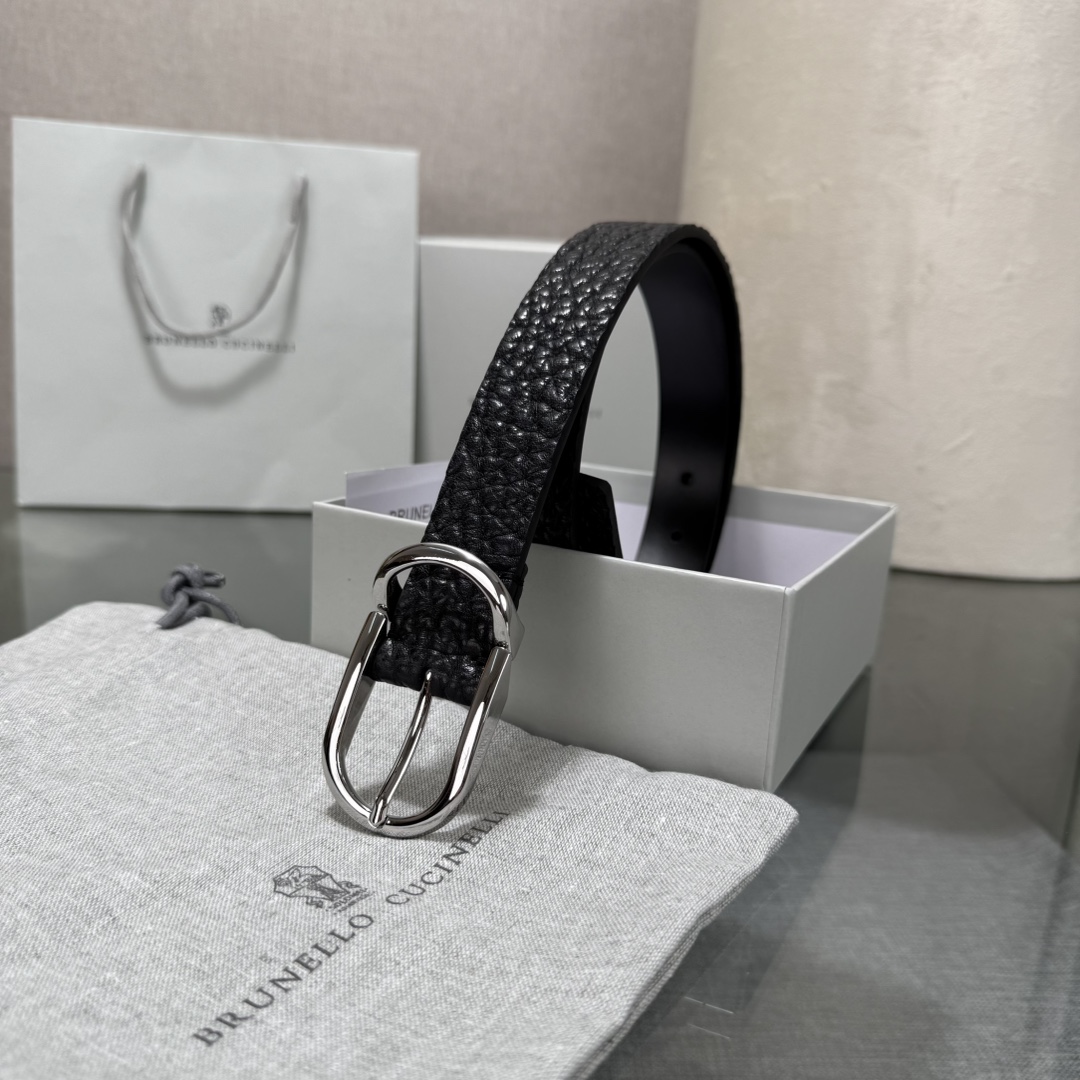 BrunelloCucinelli布内罗 古奇拉利3.0宽男士真皮磨砂牛皮双面头层意大利品牌，休闲装搭配