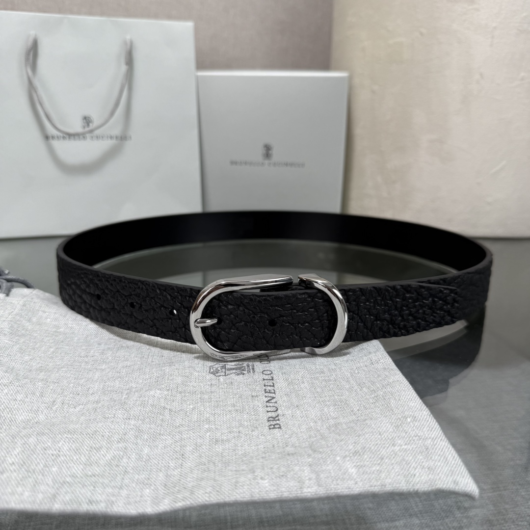 BrunelloCucinelli布内罗 古奇拉利3.0宽男士真皮磨砂牛皮双面头层意大利品牌，休闲装搭配