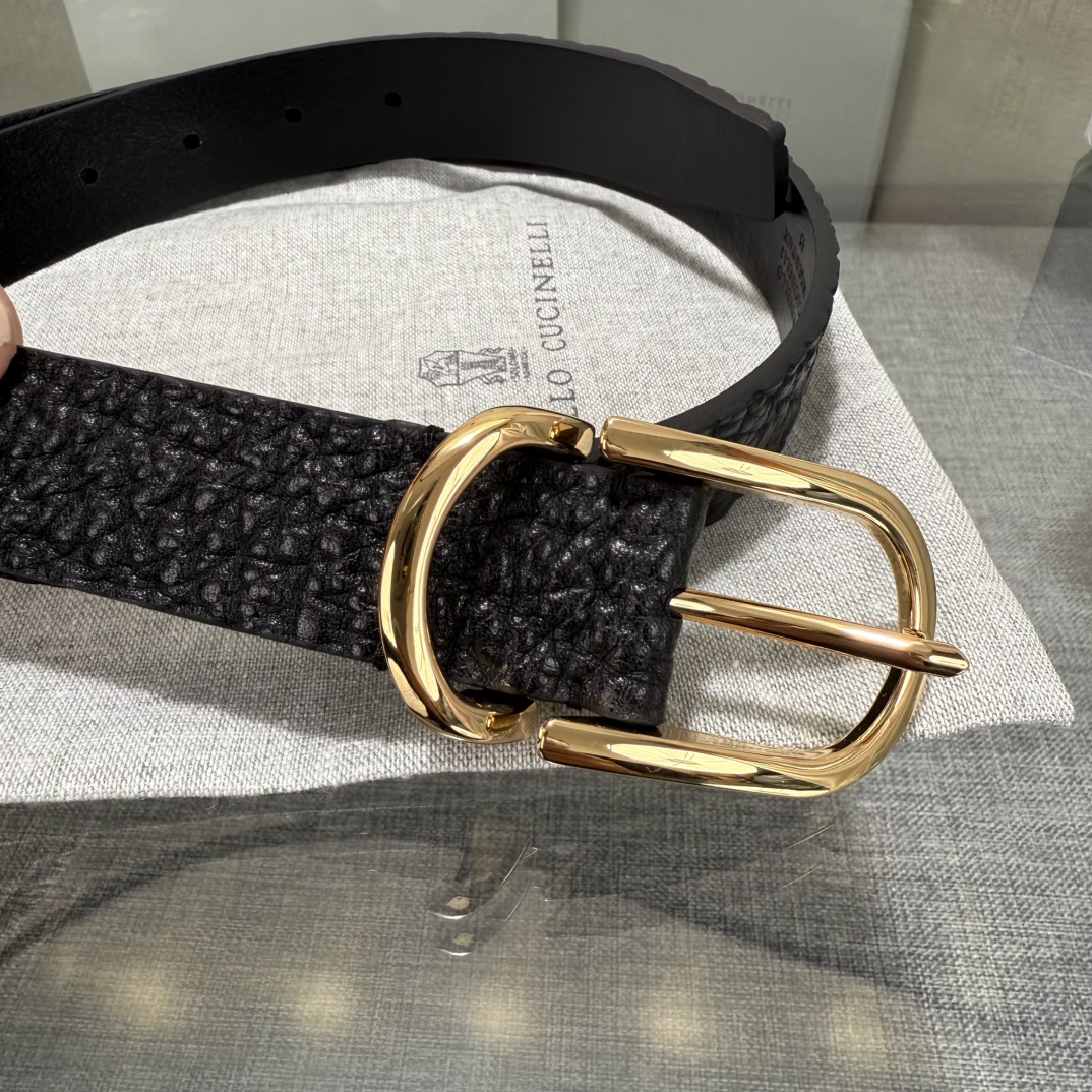 BrunelloCucinelli布内罗 古奇拉利3.0宽男士真皮磨砂牛皮双面头层意大利品牌，休闲装搭配