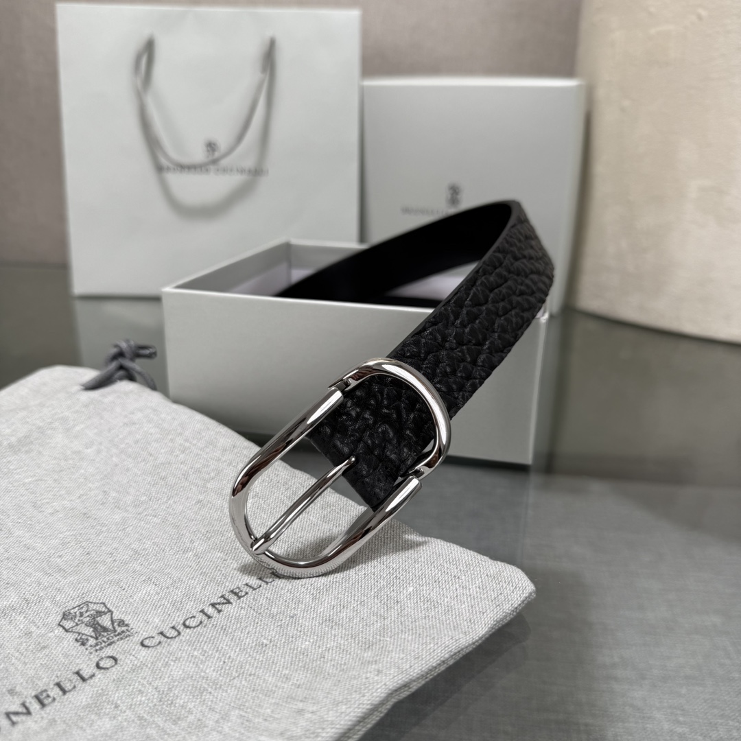 BrunelloCucinelli布内罗 古奇拉利3.0宽男士真皮磨砂牛皮双面头层意大利品牌，休闲装搭配