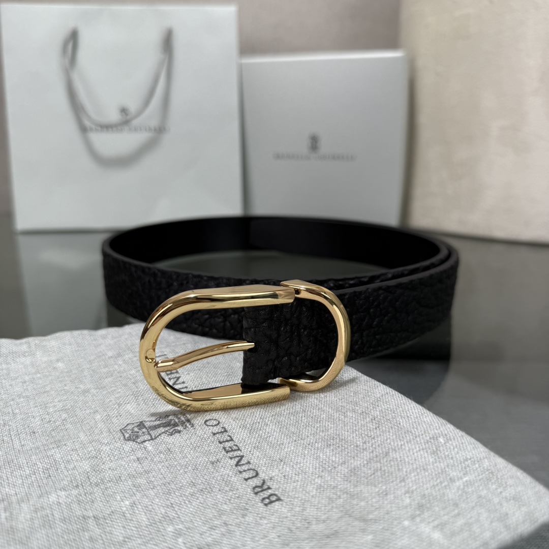 BrunelloCucinelli布内罗 古奇拉利3.0宽男士真皮磨砂牛皮双面头层意大利品牌，休闲装搭配