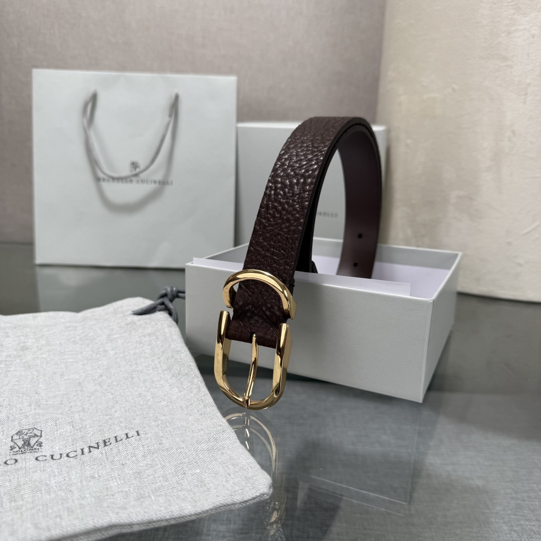 BrunelloCucinelli布内罗 古奇拉利3.0宽男士真皮磨砂牛皮双面头层意大利品牌，休闲装搭配