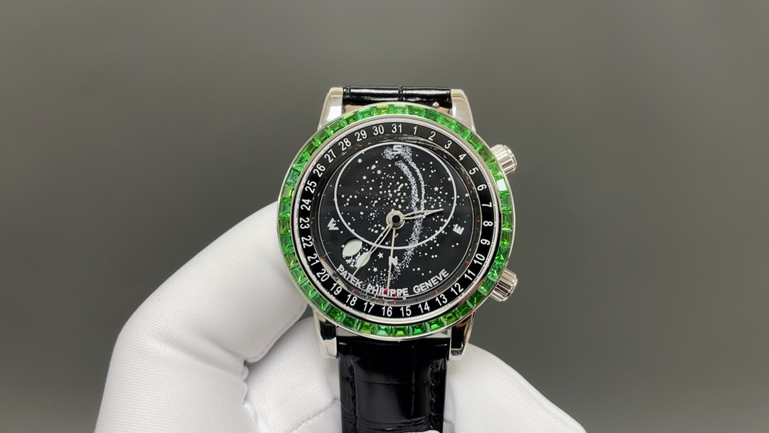 Patek Philippe（百达翡丽） Style Black Leather Watches Lookbook Reference image 1