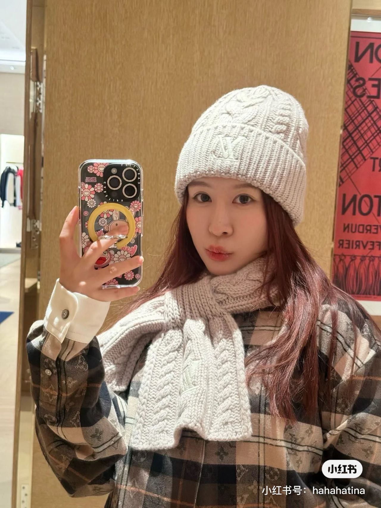 配原版防尘袋🆕🆕🆕路易威登LouisVuitton官网新品羊毛羊绒套装系列🌟帽子＋围巾，官网同步，（男女