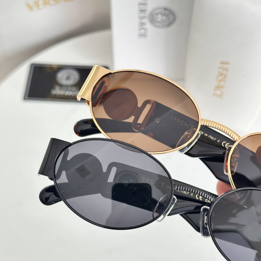 VERSACE Sunglasses Metal Oval Sunglasses