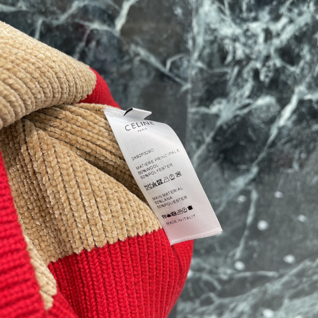 CE 26春季新款 撞色立领针织开衫 红色立领➕白色条纹点缀 简约又有层次感 秋冬季节超适合!立领保暖又